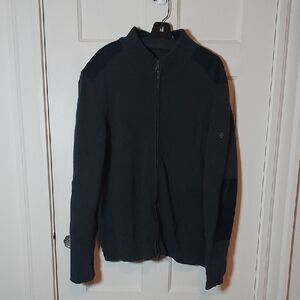 Victorinox Swiss Army Men's Mahale Full Zip Cardigan Sweater In Charcoal Size XL